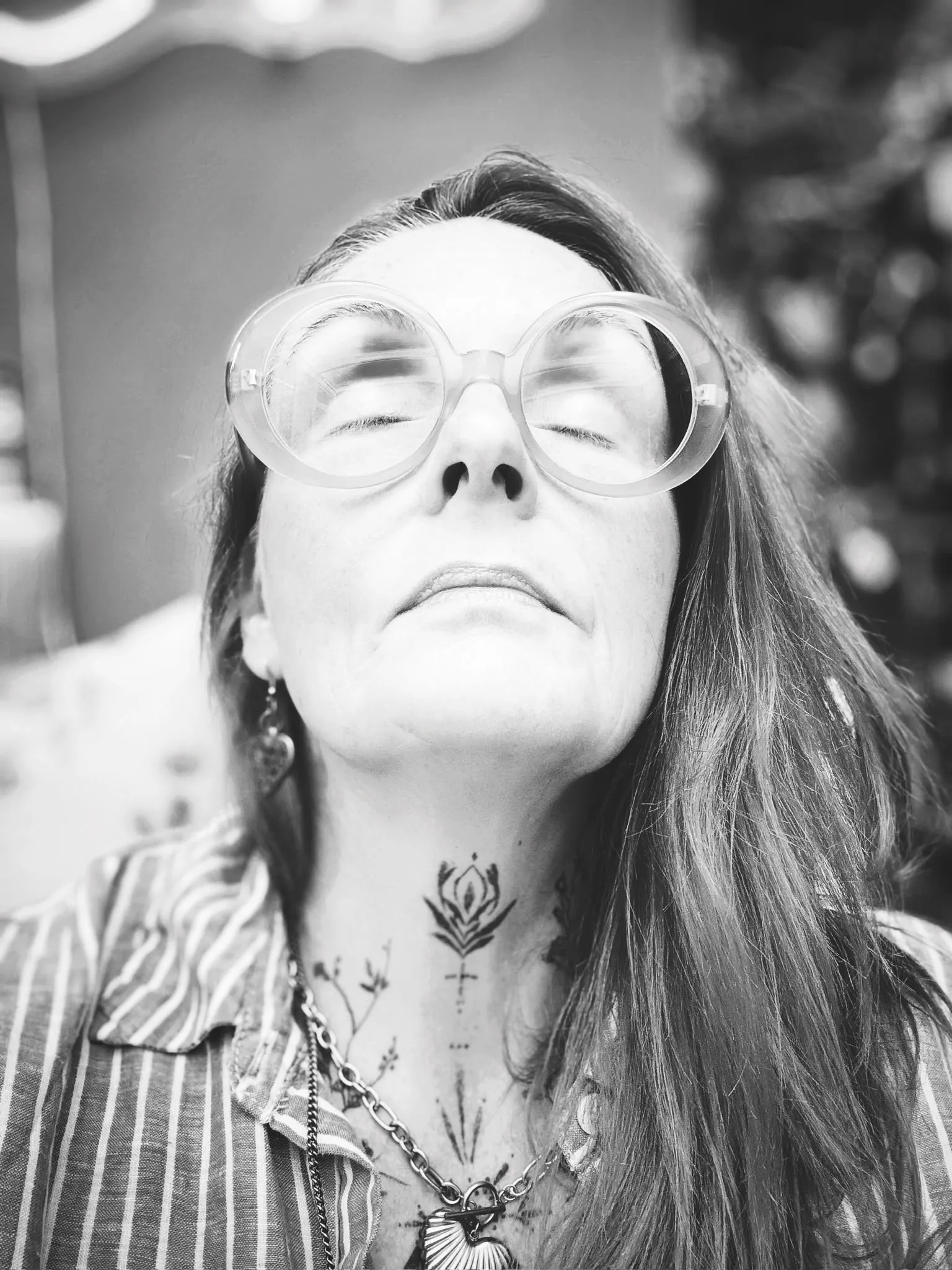 Black and white portrait of spiritual life coach Cate McMurray
